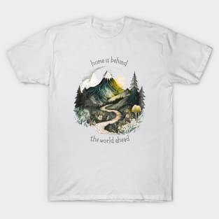 Home Is Behind, the World Ahead - Lonely Mountain - Watercolor Art - White - Fantasy T-Shirt